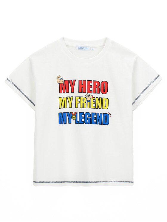 Original Marines T-Shirt DFP2077CM Biały Regular Fit