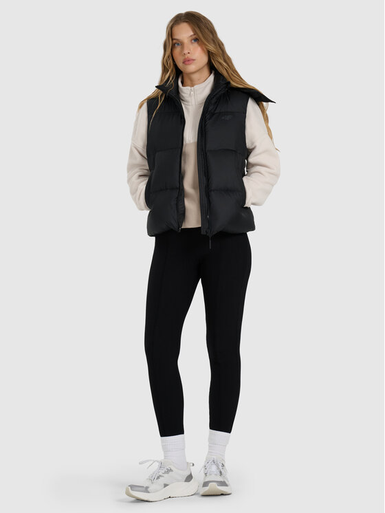 4F 4F Kamizelka NATURAL (DOWN) WARMTH Czarny Oversize