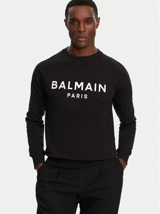 Balmain Balmain Majica dugih rukava DH1JQ005BB65 Crna Regular Fit