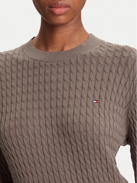 Tommy Hilfiger Tommy Hilfiger Džemper Fine WW0WW44993 Smeđa Regular Fit