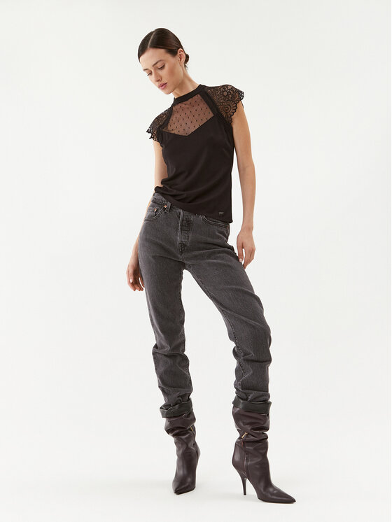 Morgan Morgan Bluse 232-DEMO Schwarz Slim Fit