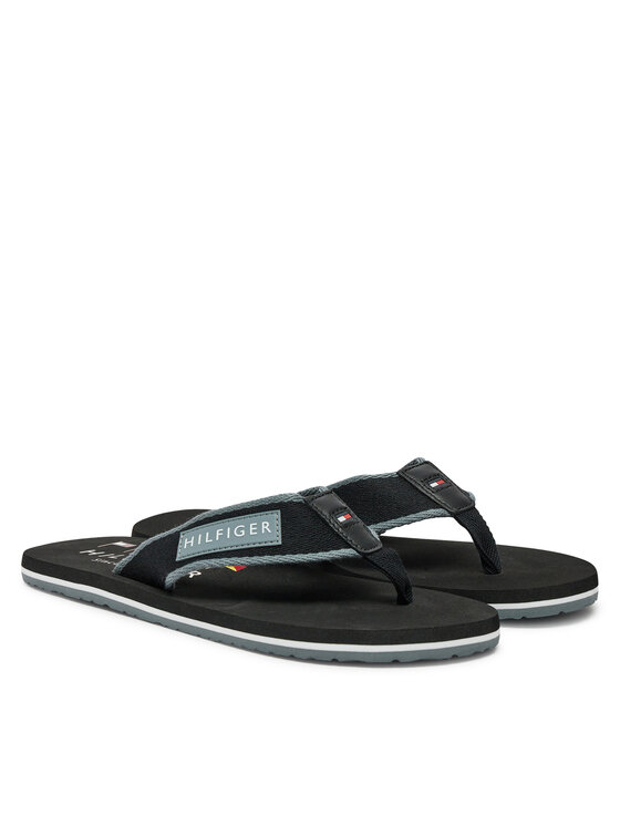 Tommy Hilfiger Tommy Hilfiger Flip flop Patch Hilfiger Beach Sandal FM0FM05435 Negru
