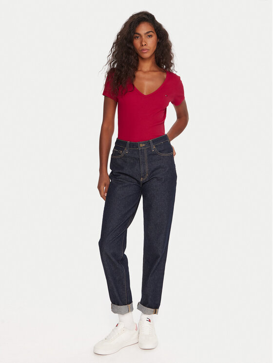 Tommy Jeans Tommy Jeans T-krekls Essential DW0DW17385 Rozā Slim Fit
