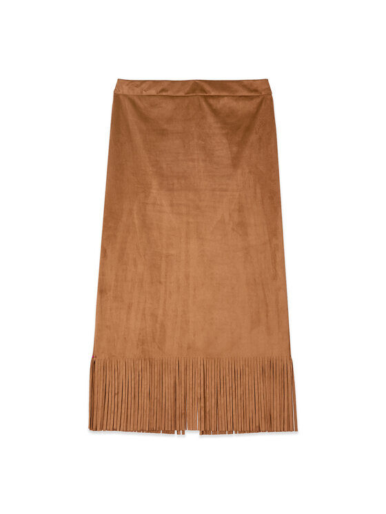 Oltre Oltre Spódnica midi 1035R001596N022 Brązowy Slim Fit