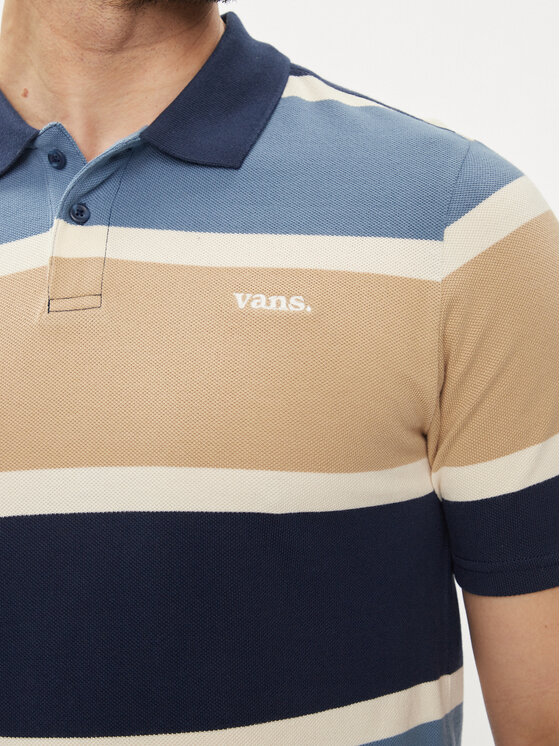 Vans Vans Тениска с яка и копчета Halicrest Stripe Polo Ss VN000G3R Син Regular Fit