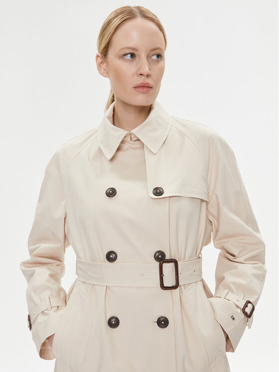 Tommy Hilfiger Tommy Hilfiger Тренч WW0WW38947 Бежов Regular Fit