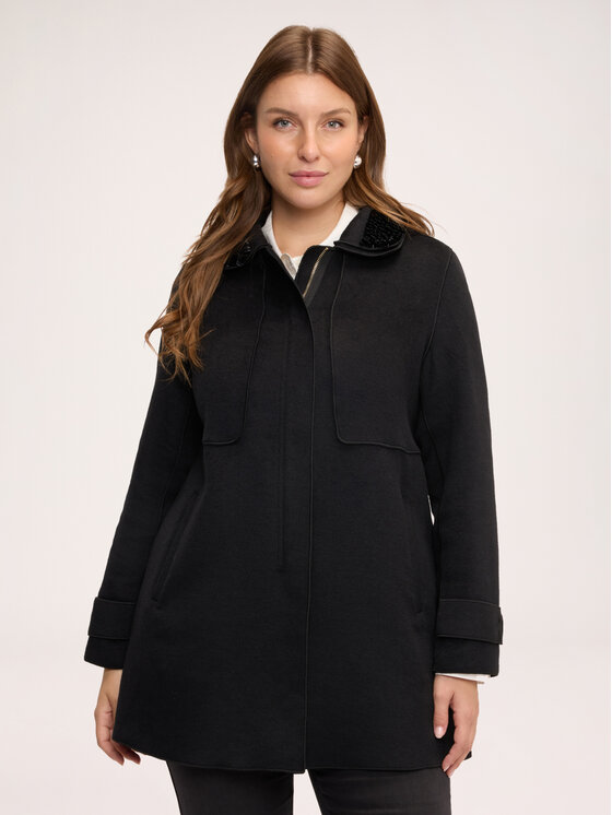 Fiorella Rubino Fiorella Rubino Płaszcz zimowy 0028T000378N033 Czarny Regular Fit