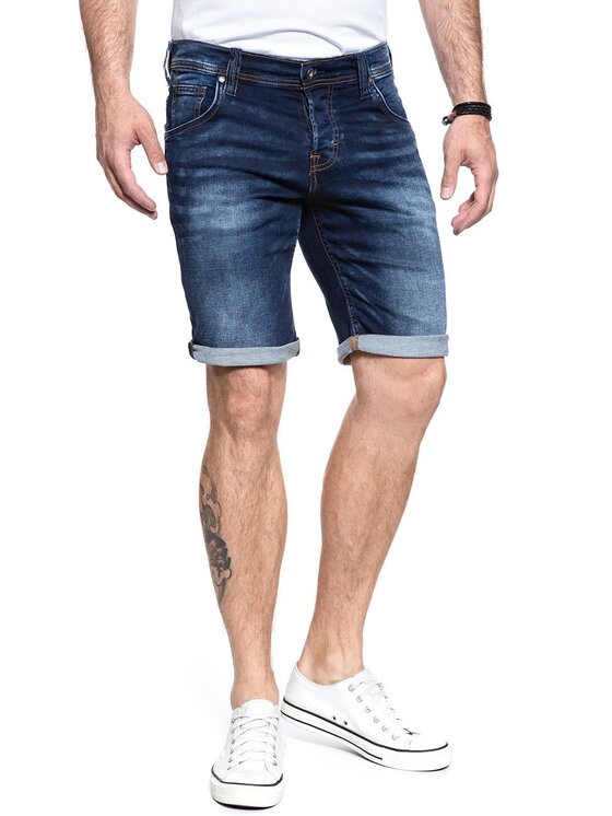 Mustang Mustang Pantaloncini di jeans CHICAGO SHORT Blu Regular Fit