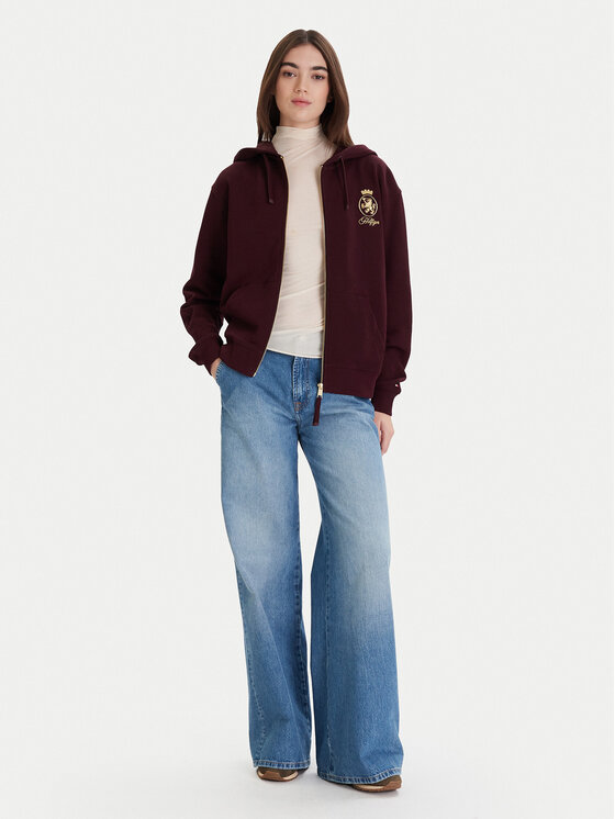 Tommy Hilfiger Tommy Hilfiger Mikina WW0WW46126 Bordó Regular Fit