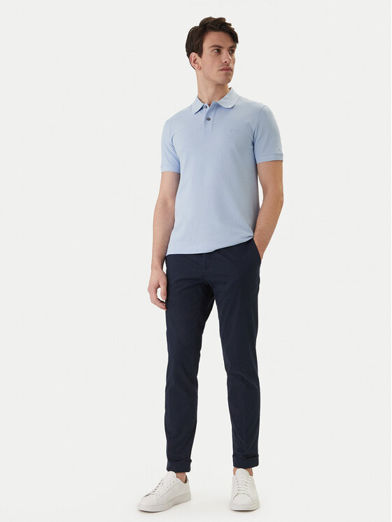 BOSS BOSS Polo Pallas 50553564 Celeste Regular Fit