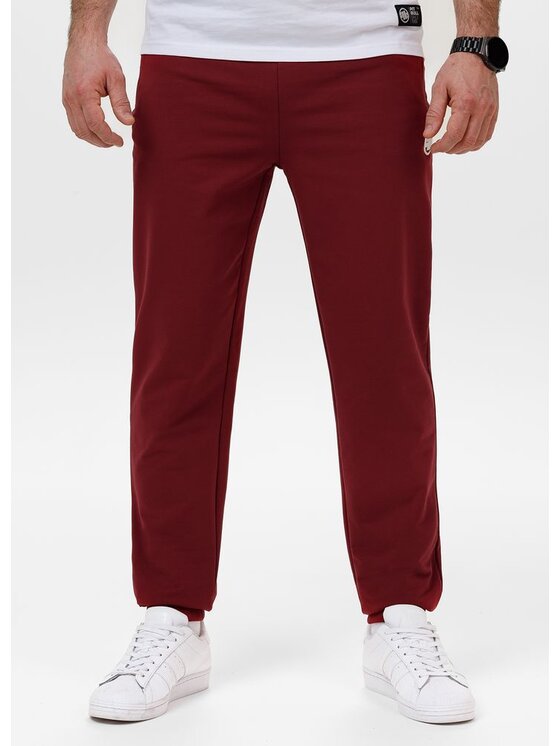PITBULL PITBULL Spodnie dresowe SMALL LOGO NUGGET Bordowy Regular Fit