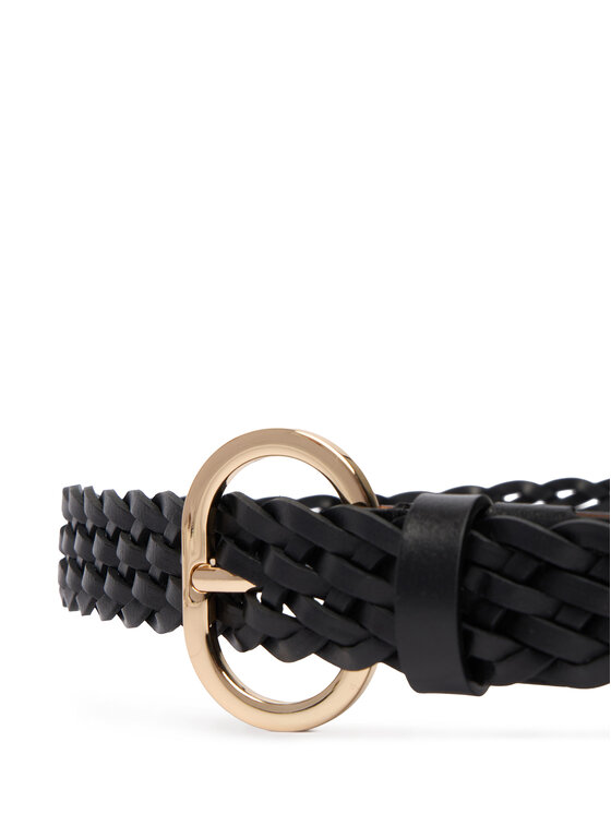 Tommy Hilfiger Tommy Hilfiger Pasek Damski Th Chic 2.5 Woven Leather AW0AW18111 Czarny