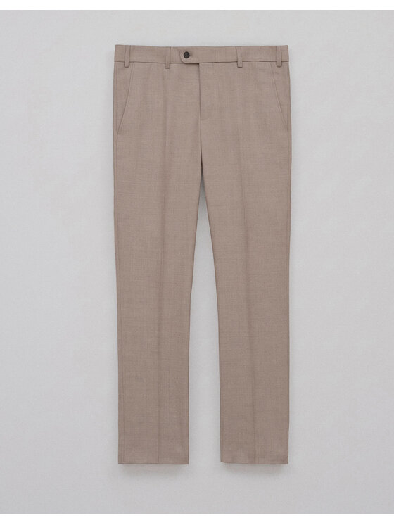 Borgio Borgio Spodnie garniturowe zimone Beżowy Slim Fit