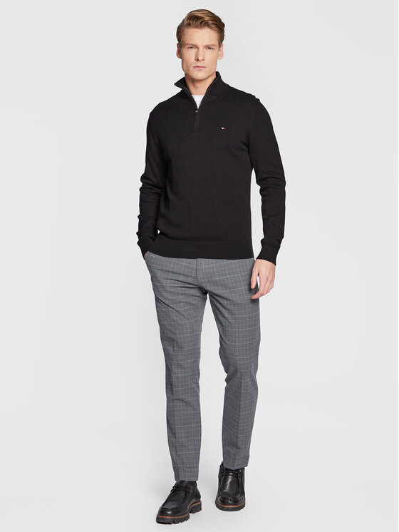 Tommy Hilfiger Tommy Hilfiger Svetr Pima MW0MW28049 Černá Regular Fit