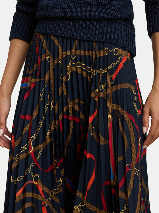 LAUREN RALPH LAUREN LAUREN RALPH LAUREN Fustă plisată 200P03550001 Bleumarin Regular Fit