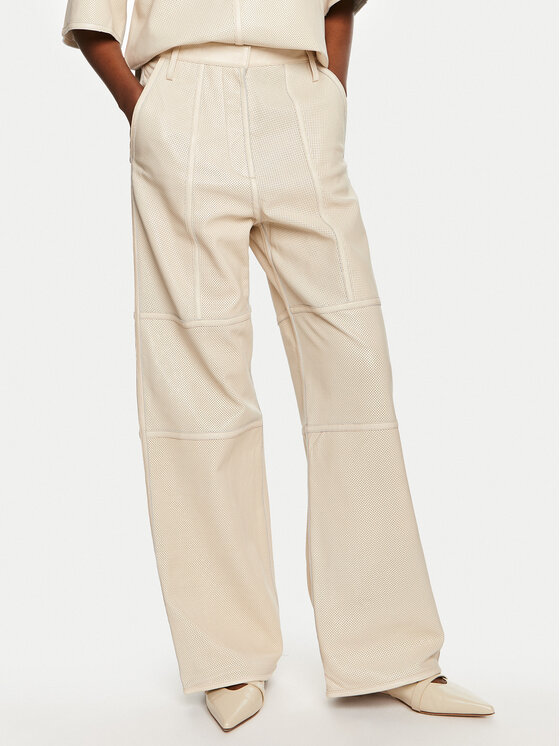 DAY BIRGER ÉT MIKKELSEN Pantaloni di pelle Julian DAY65243260 Beige Straight Leg, taglia : 38