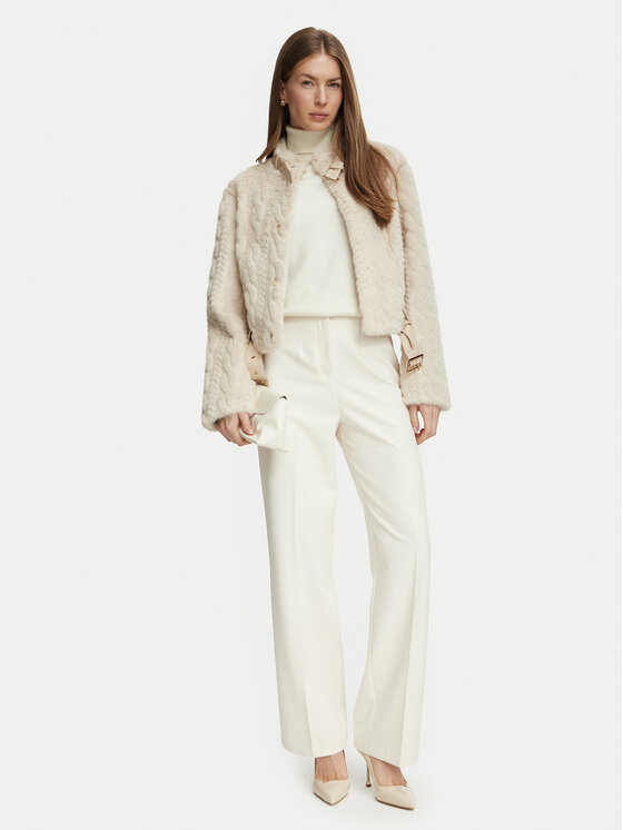 Guess Guess Pelzmantel W6BL78 W4736 Beige Regular Fit