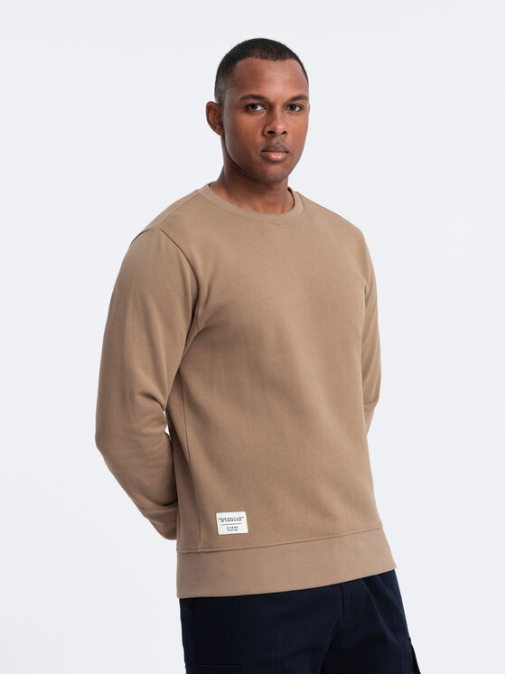 Ombre Ombre Mikina OM-SSBN-0175 Hnědá Regular Fit