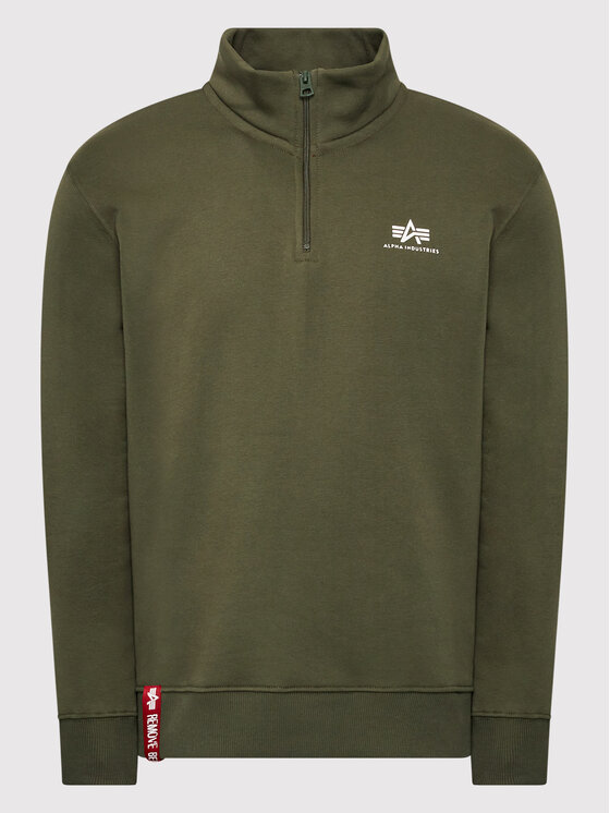 Alpha Industries Alpha Industries Majica dugih rukava Half Zip 108308 Zelena Regular Fit