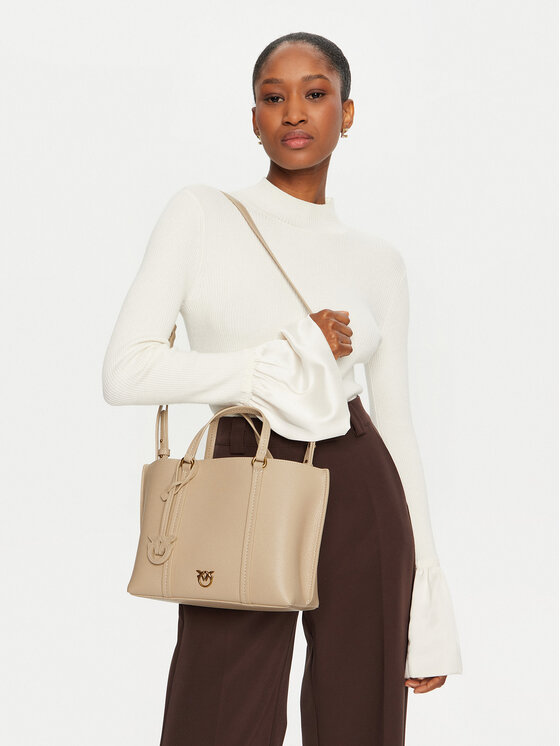 PINKO Pinko Borsetta Carrie Shopper Classic AI 24-25 PLTT 102833 A1LF Beige