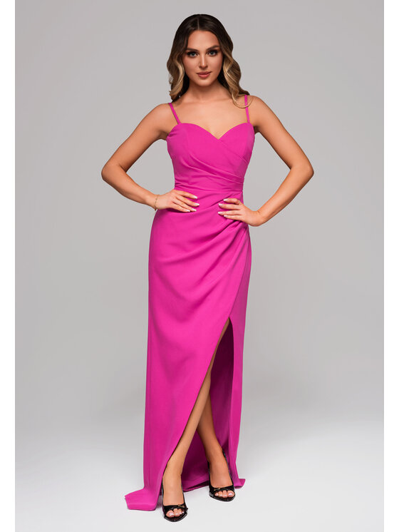 Ombre Ombre Sukienka wieczorowa LA-OM-DLR094 Różowy Regular Fit