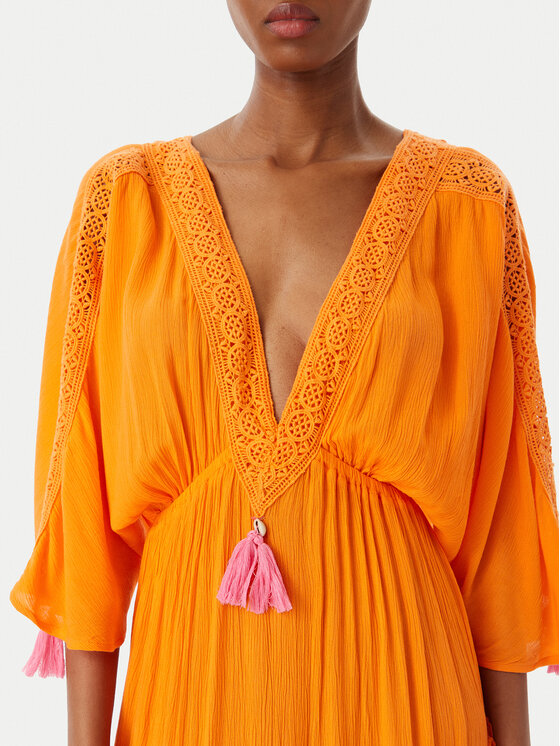 Selmark Selmark Rochie de plajă BO195 Portocaliu Regular Fit