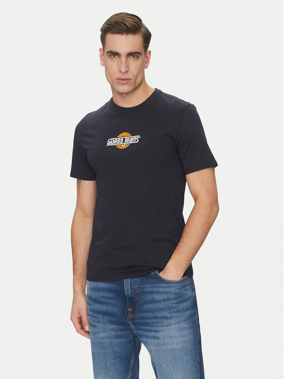 Guess Jeans Guess Jeans Marškinėliai M5GI23 K8HM0 Tamsiai mėlyna Slim Fit
