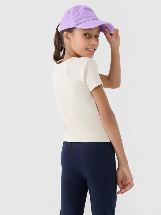 4F 4F Tričko 4FJWSS25TTSHF1852-12S Biela Slim Fit