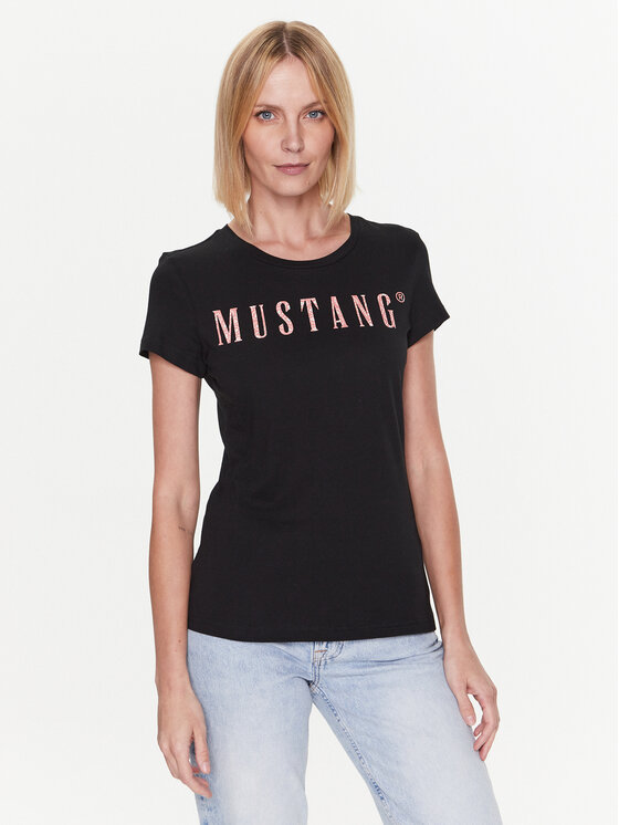 Schwarz Mustang Regular T-Shirt 1013620 Alexia Fit
