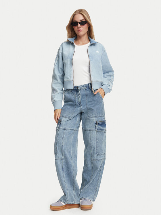 adidas adidas Kurtka jeansowa Firebird KQ6492 Niebieski Slim Fit