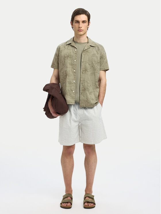 Selected Homme Selected Homme Koszula 16097686 Zielony Regular Fit