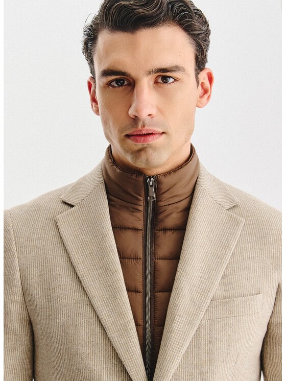 Pako Lorente Pako Lorente Marynarka P25WF-3X-011 Beżowy Classic Fit