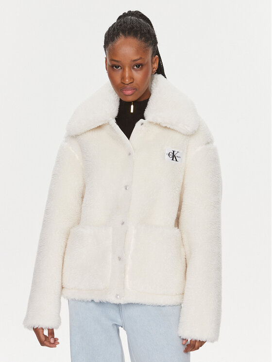 Calvin Klein Jeans Calvin Klein Jeans Übergangsjacke J20J221893 Écru Relaxed Fit