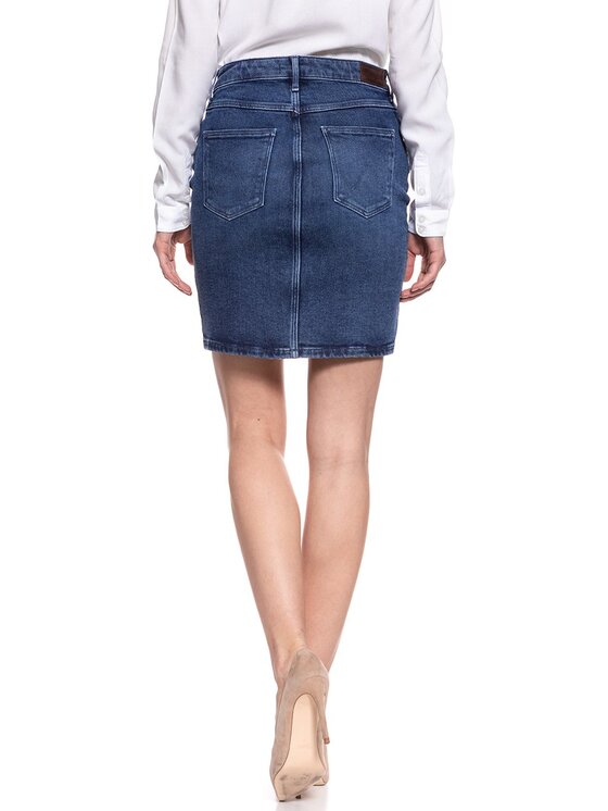 Wrangler Wrangler Minigonna MIDI PENCIL SKIRT Blu Regular Fit