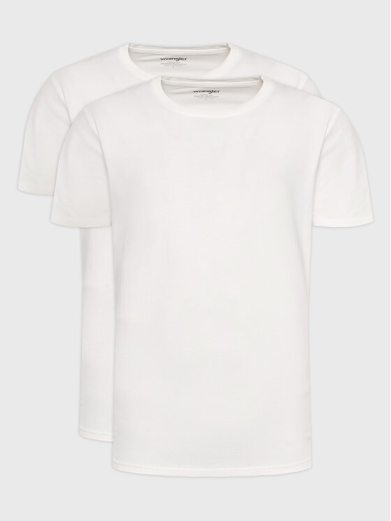 Wrangler Wrangler Komplet 2 t-shirtów W1G9DH989 112321454 Biały Regular Fit