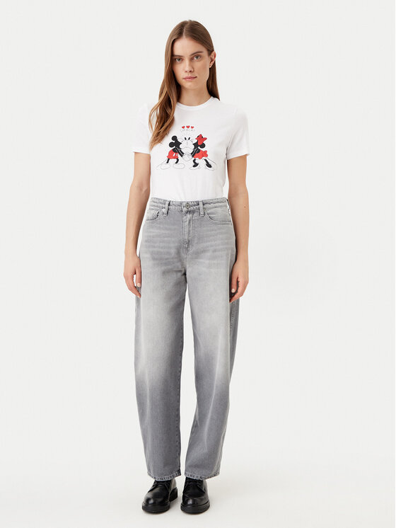 ONLY ONLY T-krekls Mickey 15317991 Balts Regular Fit