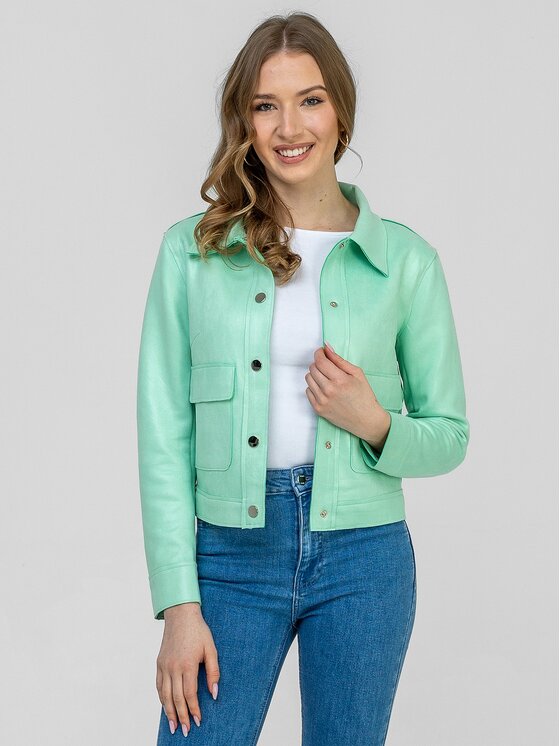 Perso Perso Bunda pro přechodné období BLE262676F Zelená Regular Fit