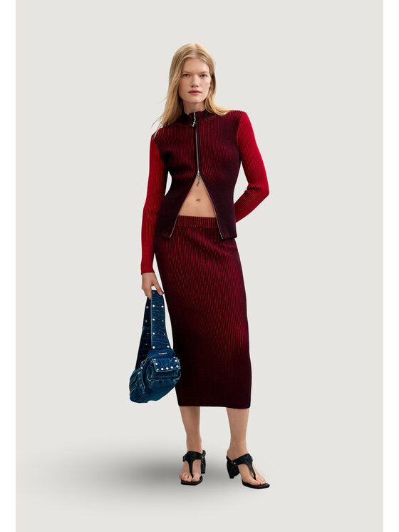 Desigual Desigual Cardigan JERS_BLOODY Rosso Modern Fit