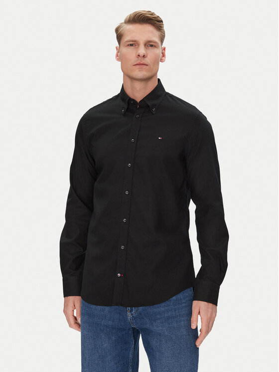 Tommy Hilfiger Tommy Hilfiger Košile MW0MW38658 Černá Slim Fit