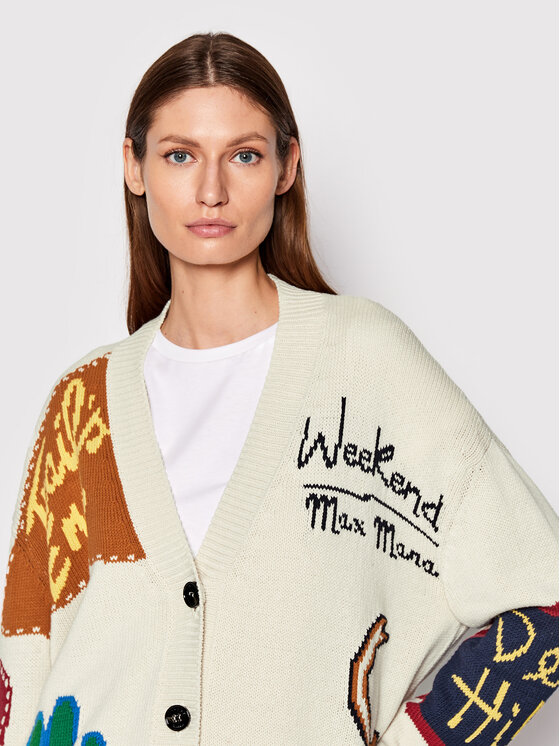 Weekend Max Mara Kardigan Rupia 53460429 Beżowy Relaxed Fit Modivo.pl