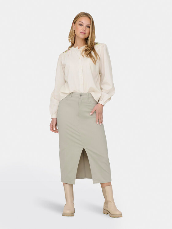 ONLY ONLY Farmer szoknya Lola 15318146 Bézs Regular Fit