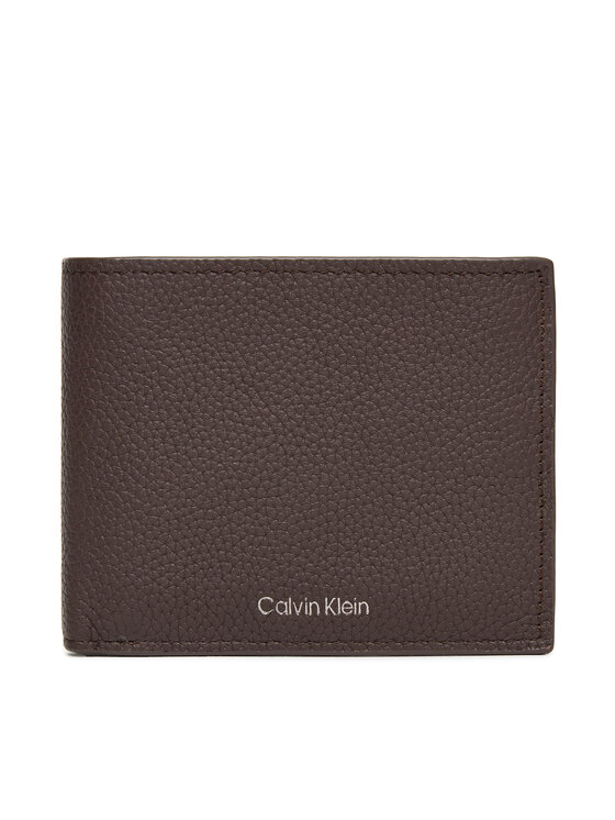 Calvin Klein Calvin Klein Liels vīriešu maks Foil Emboss Ew Bill Fold LV04D1062G Brūns