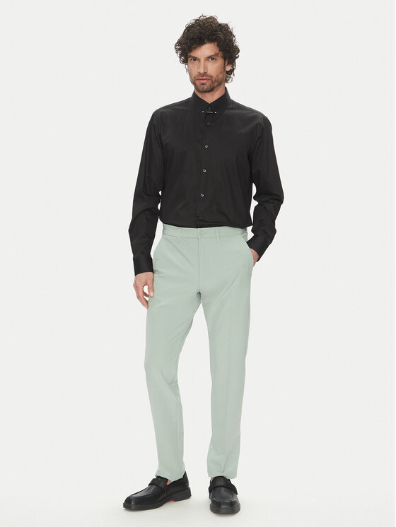 BOSS BOSS Kalhoty z materiálu T_Commuter-Slim 50534303 Zelená Slim Fit