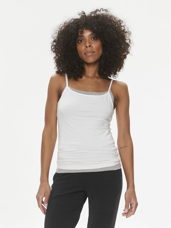 Tommy Hilfiger Tommy Hilfiger Комплект 2 блузи без ръкави UW0UW04891 Сив Slim Fit