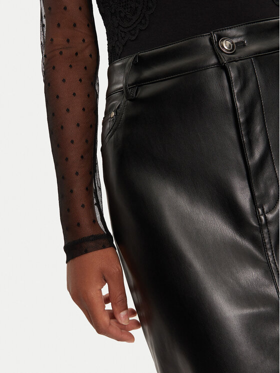 Guess Guess Műbőr szoknya Celine W4PD1K WF8Q0 Fekete Regular Fit
