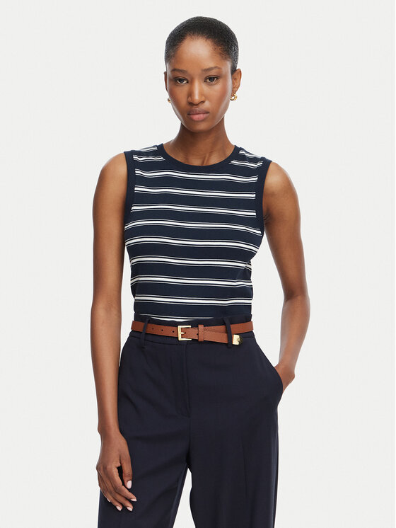Tommy Hilfiger Tommy Hilfiger Τοπ Multistripe WW0WW50025 Σκούρο μπλε Slim Fit