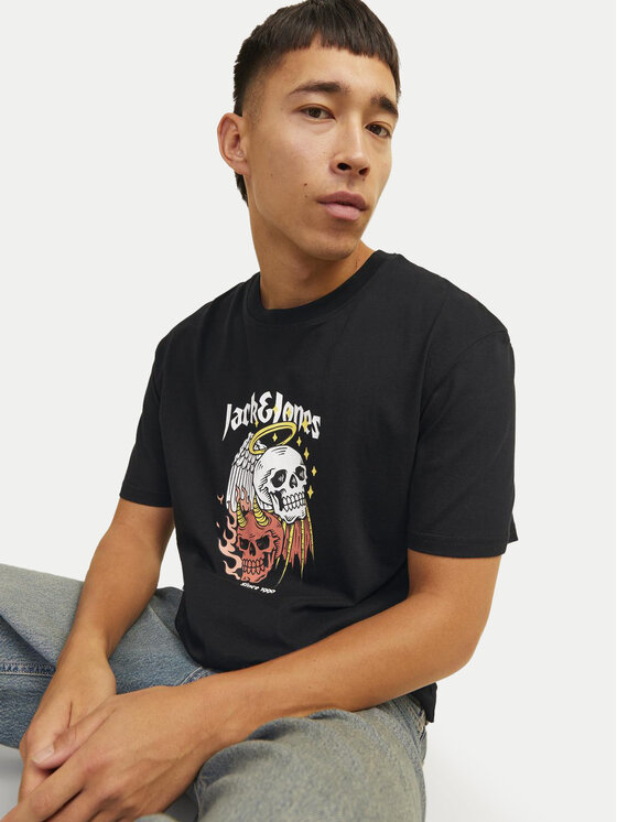Jack&Jones Jack&Jones T-särk Seven Skull 12262491 Must Regular Fit