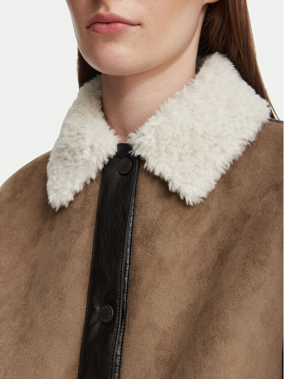 Weekend Max Mara Weekend Max Mara Kożuch sztuczny Gessati 2625486011 Brązowy jasny Regular Fit