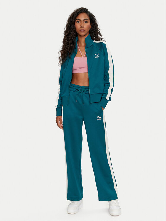 Puma Puma Pantaloni da tuta Iconic T7 627996 Verde Straight Leg