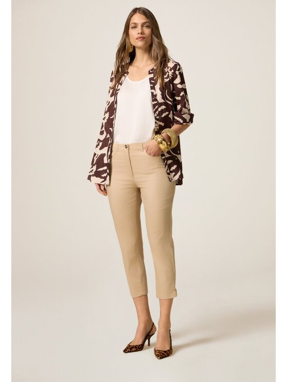 Oltre Oltre Koszula 5099R002983N0Z6 Brązowy Baggy Fit